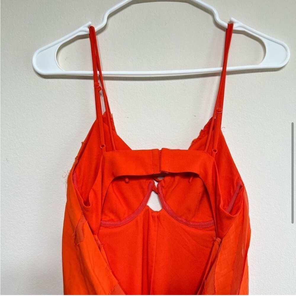 Jonathan Simkhai Scarlet Orange Katie Textured Slip Dress 6 Women - Picture 9 of 11